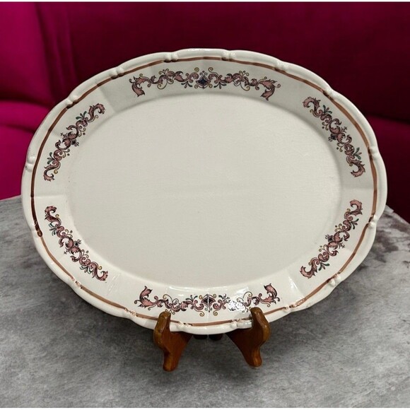 Vtg Serving Dish Platter Tray Plate Made in Japan 12.25"x 9.75" Crazed - Picture 1 of 7